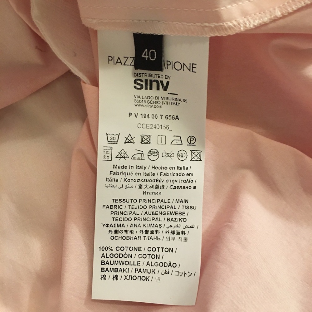 Piazza Sempione Elegant Pink Ombre Luxury Designer Shirt Dress NWT Size 40 (6) - Picture 10 of 11
